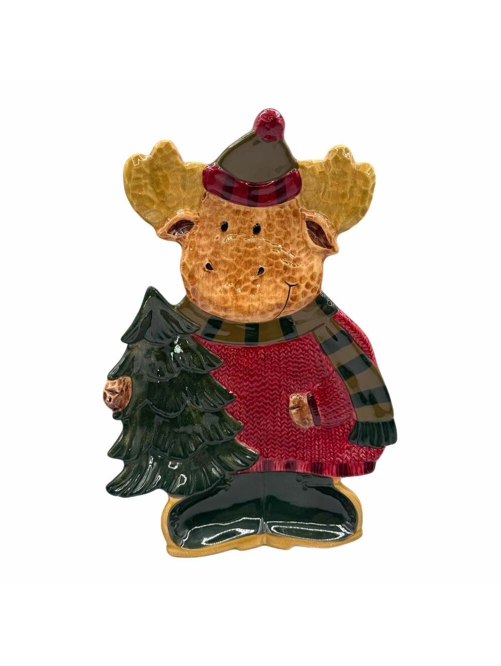 Vintage St. Nicholas Square Heartland 17” Moose Platter – Holiday – Christmas
